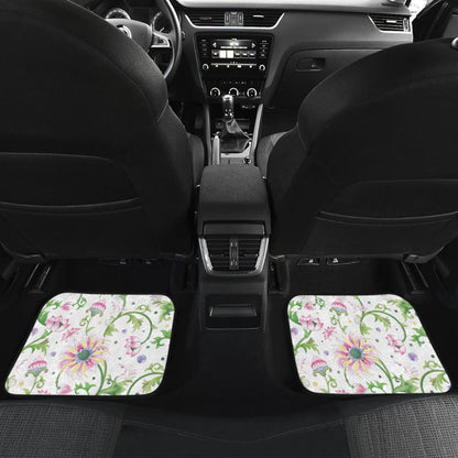 Beautiful Pink Lotus Waterlily Leaves Pattern Car Floor Mats 210301 - YourCarButBetter