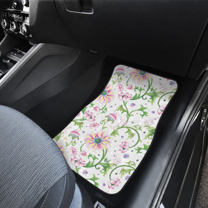 Beautiful Pink Lotus Waterlily Leaves Pattern Car Floor Mats 210301 - YourCarButBetter