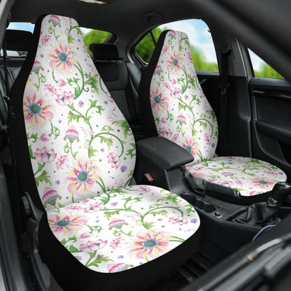 Beautiful Pink Lotus Waterlily Leaves Pattern Car Seat Covers 210301 - YourCarButBetter