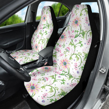 Beautiful Pink Lotus Waterlily Leaves Pattern Car Seat Covers 210301 - YourCarButBetter