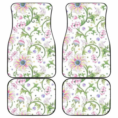 Beautiful Pink Lotus Waterlily Leaves Pattern Front And Back Car Mats 174914 - YourCarButBetter