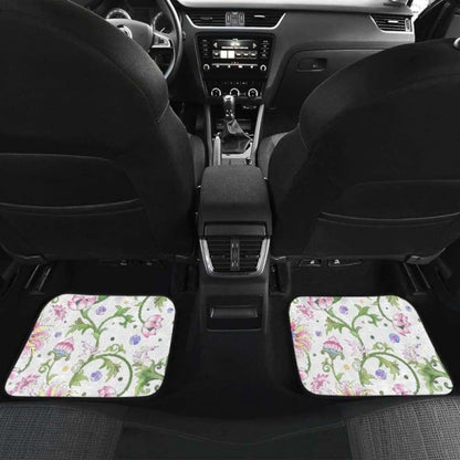 Beautiful Pink Lotus Waterlily Leaves Pattern Front And Back Car Mats 174914 - YourCarButBetter