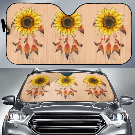 Beautiful Sunflowers Dreamcatcher Car Auto Sun Shades 212503 - YourCarButBetter