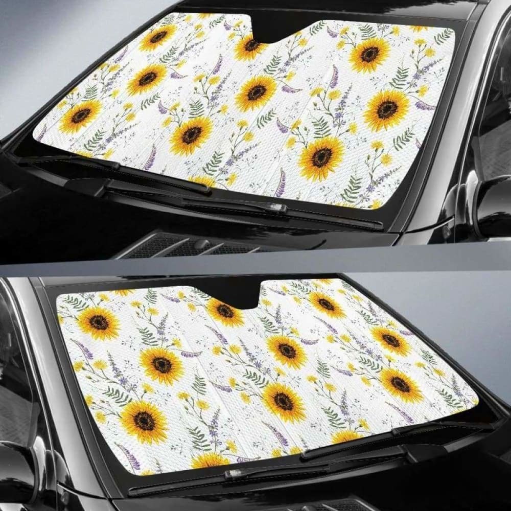 Beautiful Sunflowers Pattern Car Auto Sun Shades 172609 - YourCarButBetter