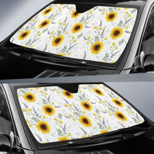 Beautiful Sunflowers Pattern Car Auto Sun Shades 172609 - YourCarButBetter