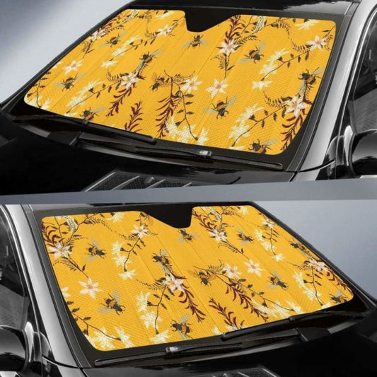 Bee Flower Pattern Car Auto Sun Shades 460402 - YourCarButBetter