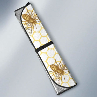 Bee Honeycomb Seamless Design Pattern Car Auto Sun Shades 460402 - YourCarButBetter