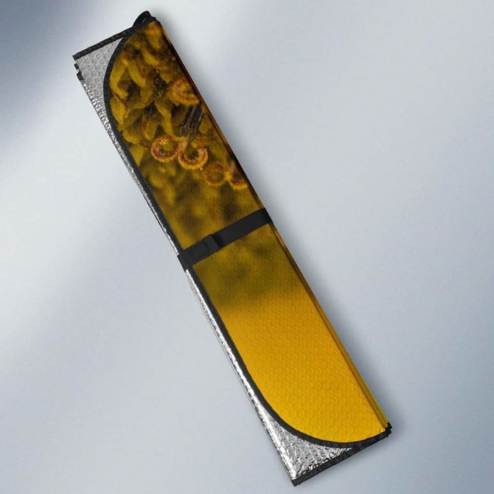 Bee Sunflower Bee Pollen 4K Car Sun Shade 172609 - YourCarButBetter