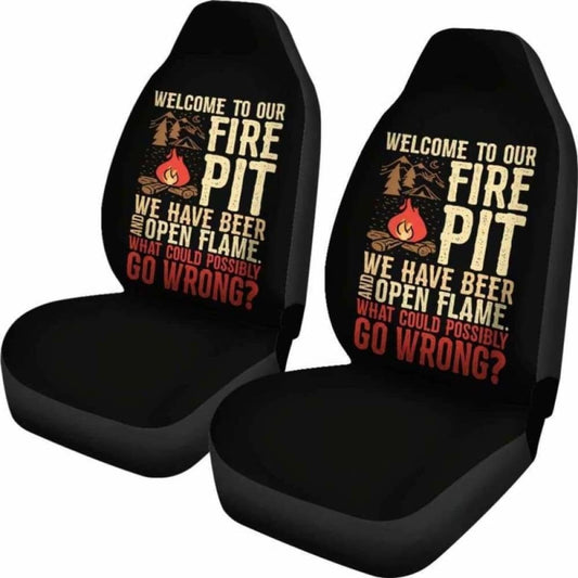 Beer And Open Flame Car Seat Covers 181703 - YourCarButBetter