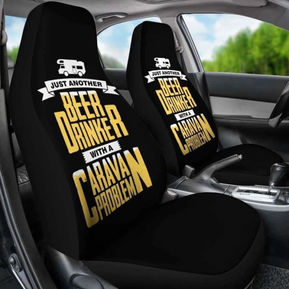 Beer Caravan Problem Car Seat Covers 195016 - YourCarButBetter