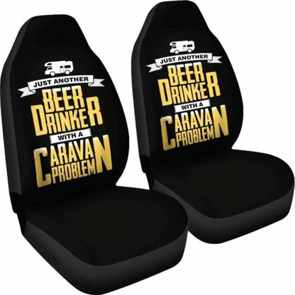 Beer Caravan Problem Car Seat Covers 195016 - YourCarButBetter