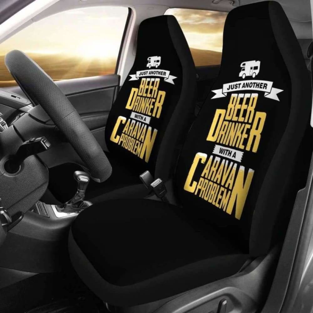 Beer Caravan Problem Car Seat Covers 195016 - YourCarButBetter