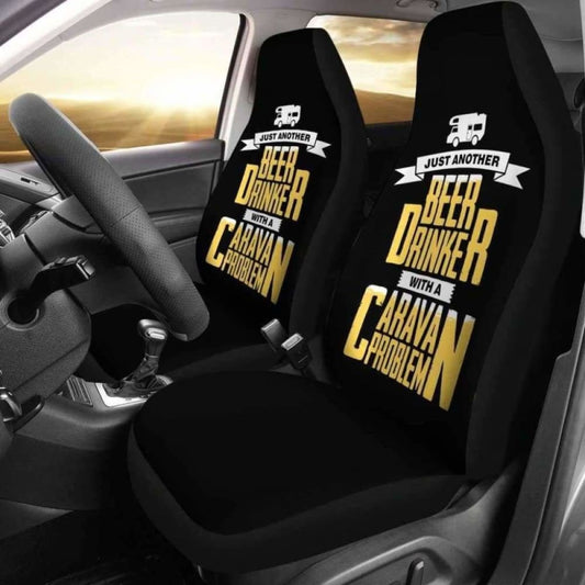 Beer Caravan Problem Car Seat Covers 195016 - YourCarButBetter