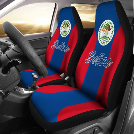 Belize Car Seat Covers - Belizean Flag 4 221205 - YourCarButBetter