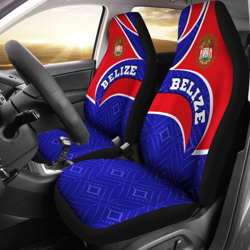 Belize Car Seat Covers - Belize Coat Of Arms - 221205 - YourCarButBetter