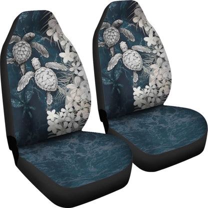 Best Gift Hawaii Kanaka Maoli Sea Turtle Hibiscus Blue Waves Car Seat Covers 210507 - YourCarButBetter