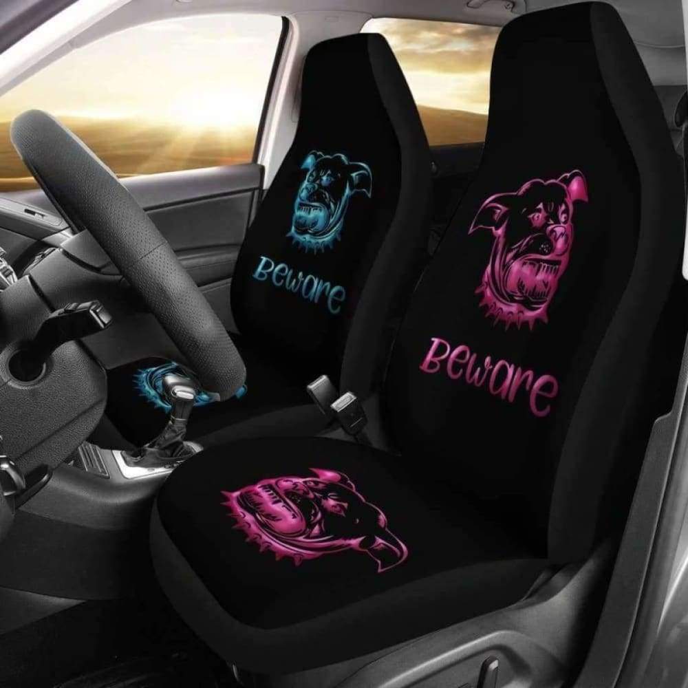Beware of Pitbull Car Seat Covers 113510