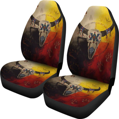 Bison Medicine Wheels Native American Car Seat Covers 093223 - YourCarButBetter