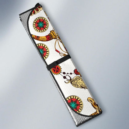 Bison Owl Feather Native American Auto Sun Shades 093223 - YourCarButBetter