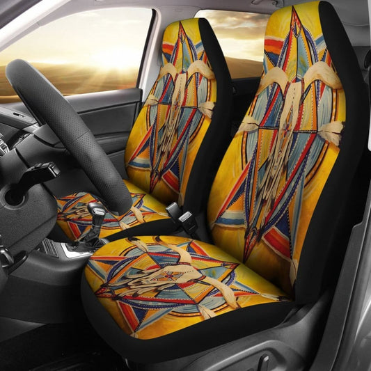 Bison Yellow Native American Car Seat Covers 093223 - YourCarButBetter