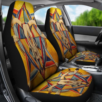 Bison Yellow Native American Car Seat Covers 093223 - YourCarButBetter
