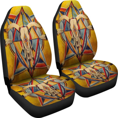 Bison Yellow Native American Car Seat Covers 093223 - YourCarButBetter