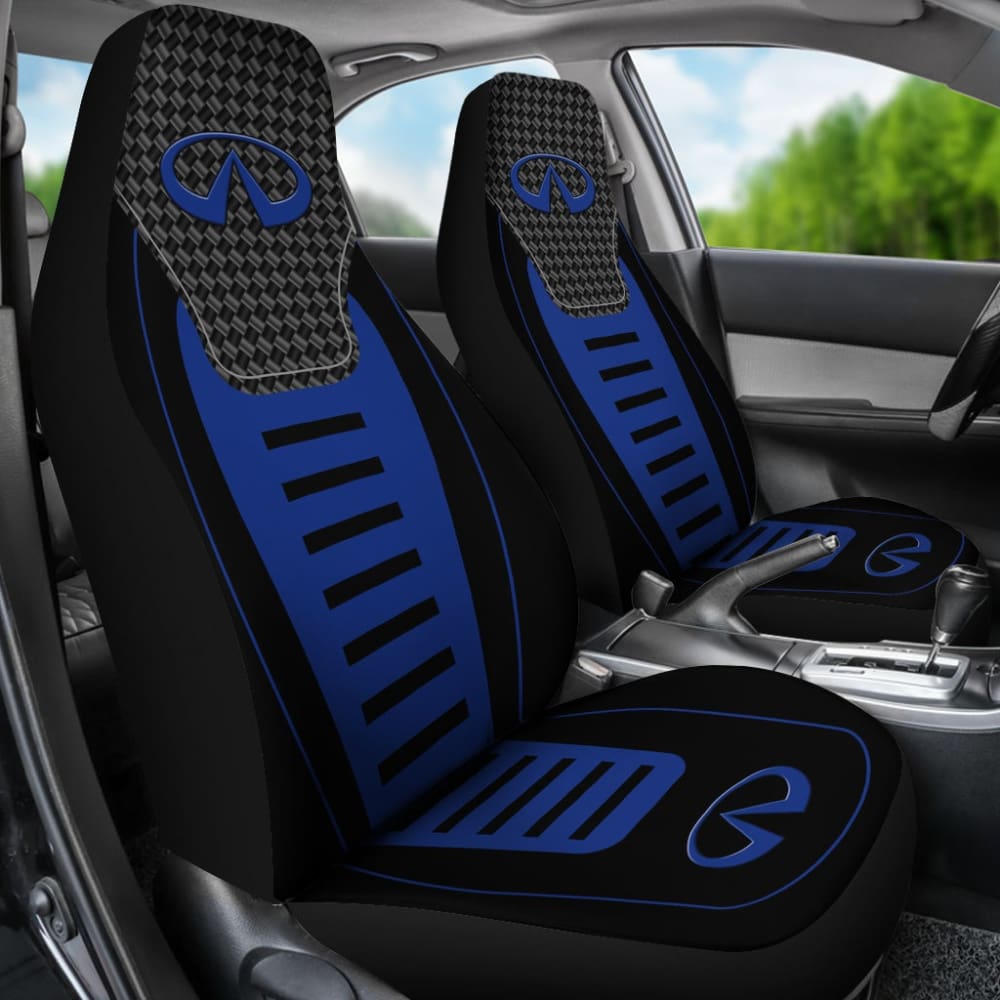 Black And Blue Infiniti Car Seat Covers Custom 1 210801 - YourCarButBetter