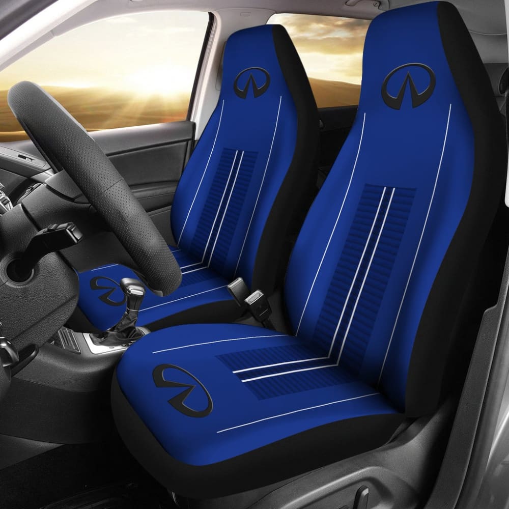 Black And Blue Infiniti Car Seat Covers Custom 2 210801 - YourCarButBetter