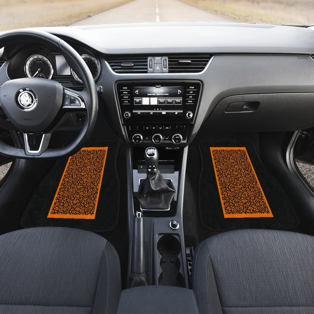 Black And Brown Leopard Skin Print Car Floor Mats 211504 - YourCarButBetter