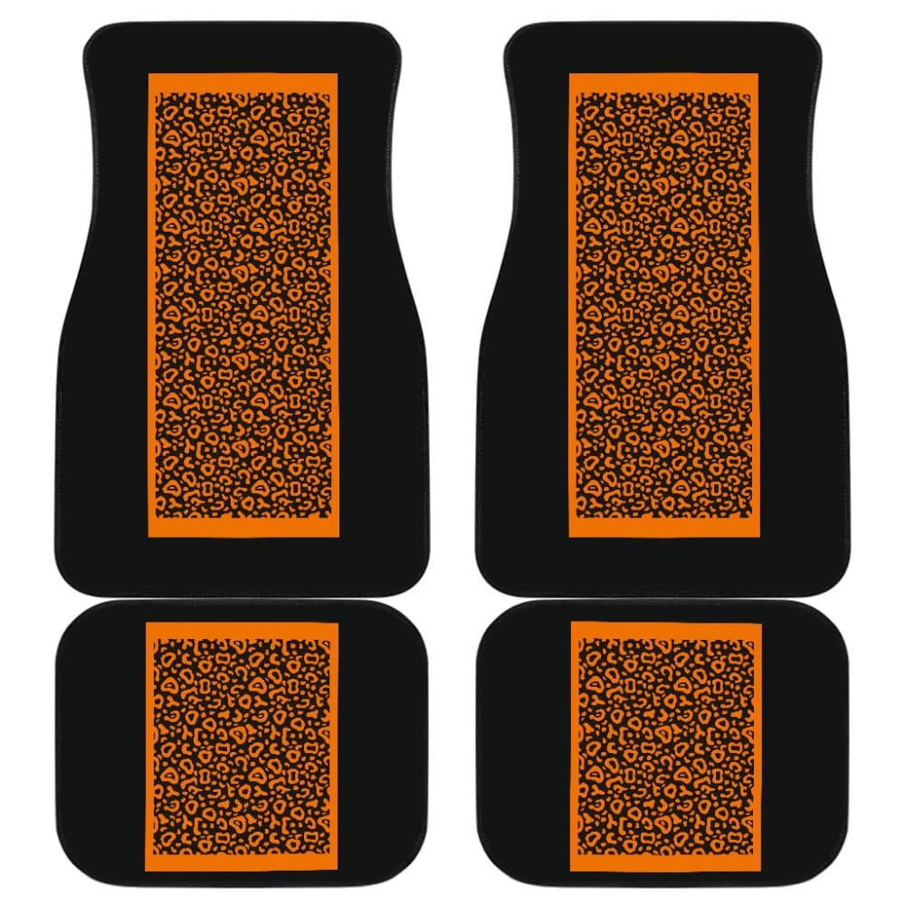 Black And Brown Leopard Skin Print Car Floor Mats 211504 - YourCarButBetter