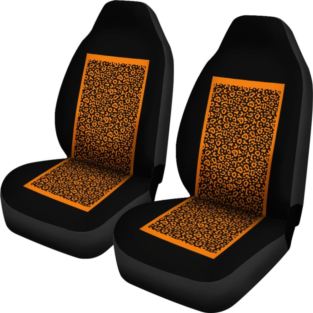 Black And Brown Leopard Skin Print Car Seat Covers 211504 - YourCarButBetter
