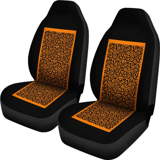 Black And Brown Leopard Skin Print Car Seat Covers 211504 - YourCarButBetter