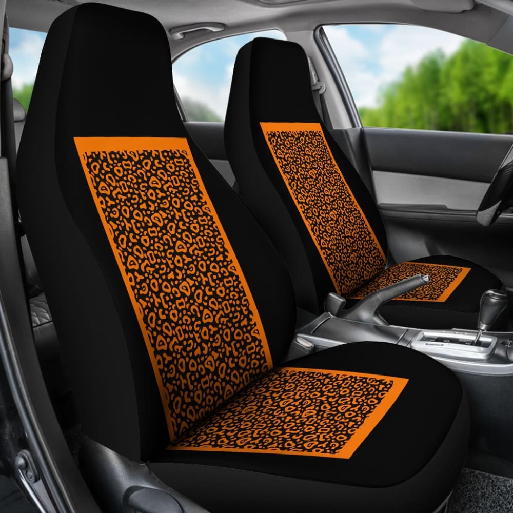 Black And Brown Leopard Skin Print Car Seat Covers 211504 - YourCarButBetter