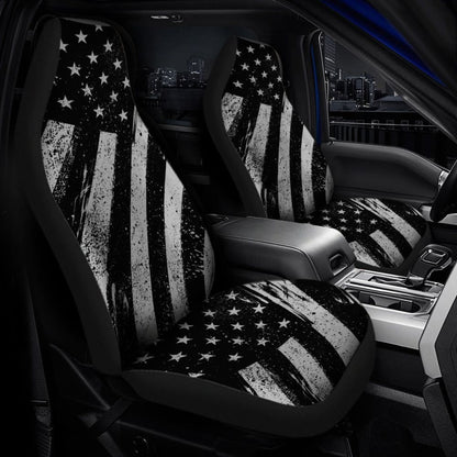 Black And White American Flag Car Seat Covers 103131 - YourCarButBetter
