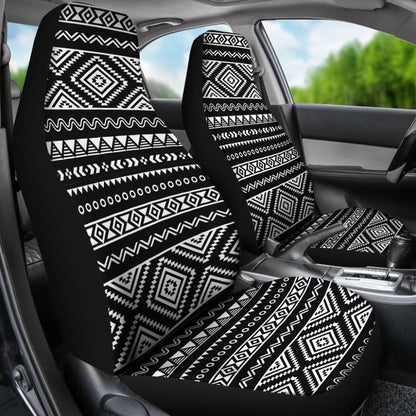 Black And White Car Seat Covers Aztec Design 174510 - YourCarButBetter