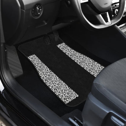 Black And White Leopard Skin Print Car Floor Mats 211504 - YourCarButBetter
