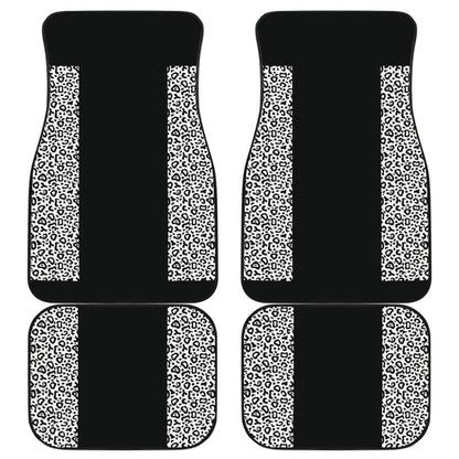 Black And White Leopard Skin Print Car Floor Mats 211504 - YourCarButBetter