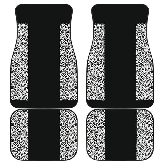Black And White Leopard Skin Print Car Floor Mats 211504 - YourCarButBetter