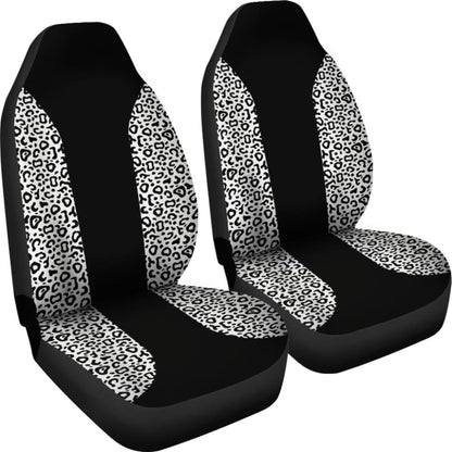 Black And White Leopard Skin Print Car Seat Covers 211504 - YourCarButBetter