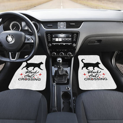 Black Cat Crossing Car Floor Mats 211110 - YourCarButBetter