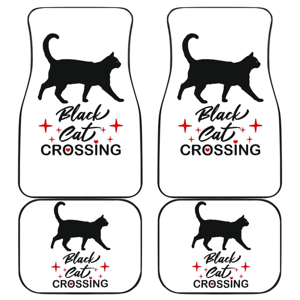 Black Cat Crossing Car Floor Mats 211110 - YourCarButBetter
