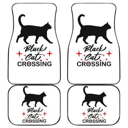Black Cat Crossing Car Floor Mats 211110 - YourCarButBetter