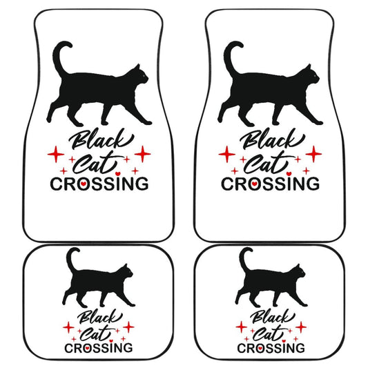 Black Cat Crossing Car Floor Mats 211110 - YourCarButBetter