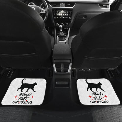 Black Cat Crossing Car Floor Mats 211110 - YourCarButBetter
