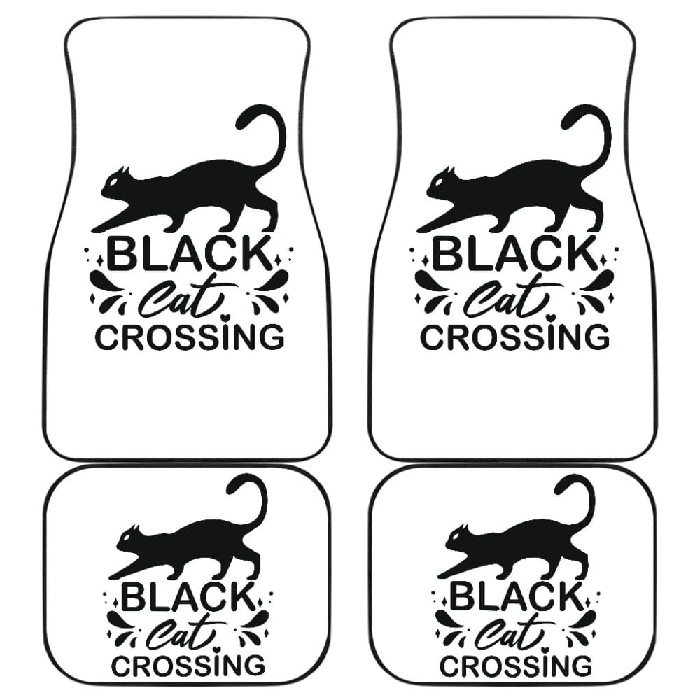 Black Cat Crossing Halloween Gift Car Floor Mats 211110 - YourCarButBetter