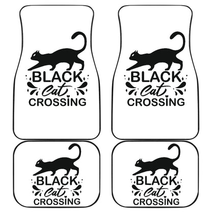 Black Cat Crossing Halloween Gift Car Floor Mats 211110 - YourCarButBetter