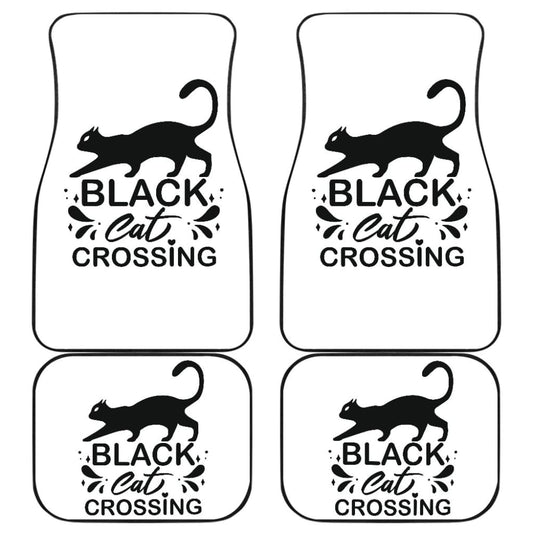 Black Cat Crossing Halloween Gift Car Floor Mats 211110 - YourCarButBetter