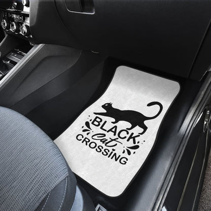 Black Cat Crossing Halloween Gift Car Floor Mats 211110 - YourCarButBetter