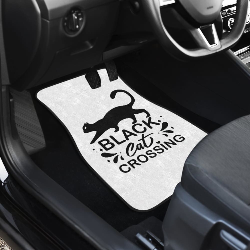 Black Cat Crossing Halloween Gift Car Floor Mats 211110 - YourCarButBetter