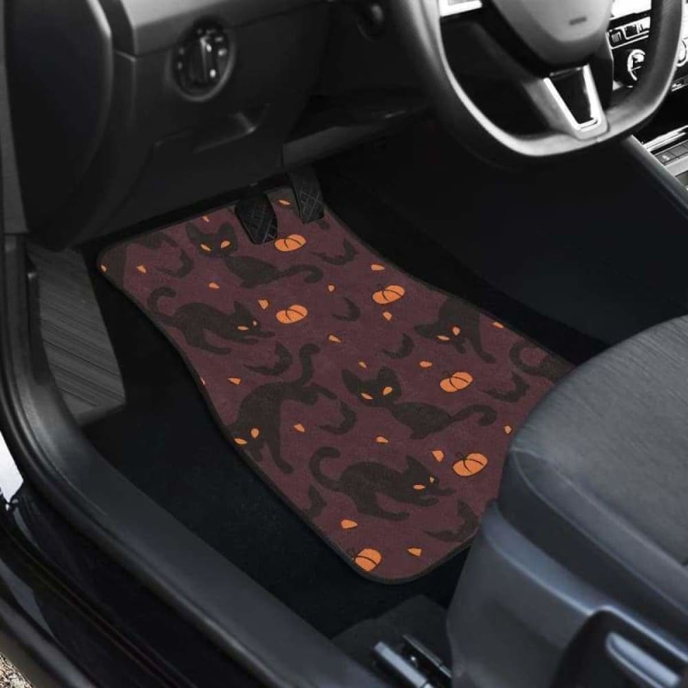 Black Cats Halloween Car Floor Mats 102802 - YourCarButBetter